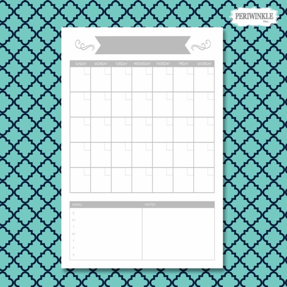 Items similar to Dry Erase Calendar Printable-Choose Your Size-Print ...