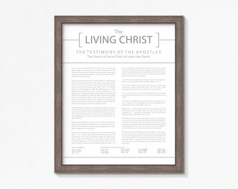 The Living Christ-Printable-Clean Modern Style-Grey Text-LDS-Multiple Size Choices Available-LDS poster printables-Digital files-LDS