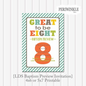 Anteprima del battesimo LDS Invito stampabile 5x7 o 4x6-Grande essere otto