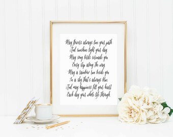 Irish Blessing Printable-Irish Print-Welcome Calligraphy printable-Instant Download printable-Mulitiple Sizes Included