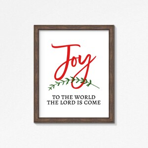 Navidad imprimible-Alegría para el mundo-Descarga instantánea-Impresión de vacaciones-Decoración de granja-Tarjeta de Navidad-Póster de Navidad