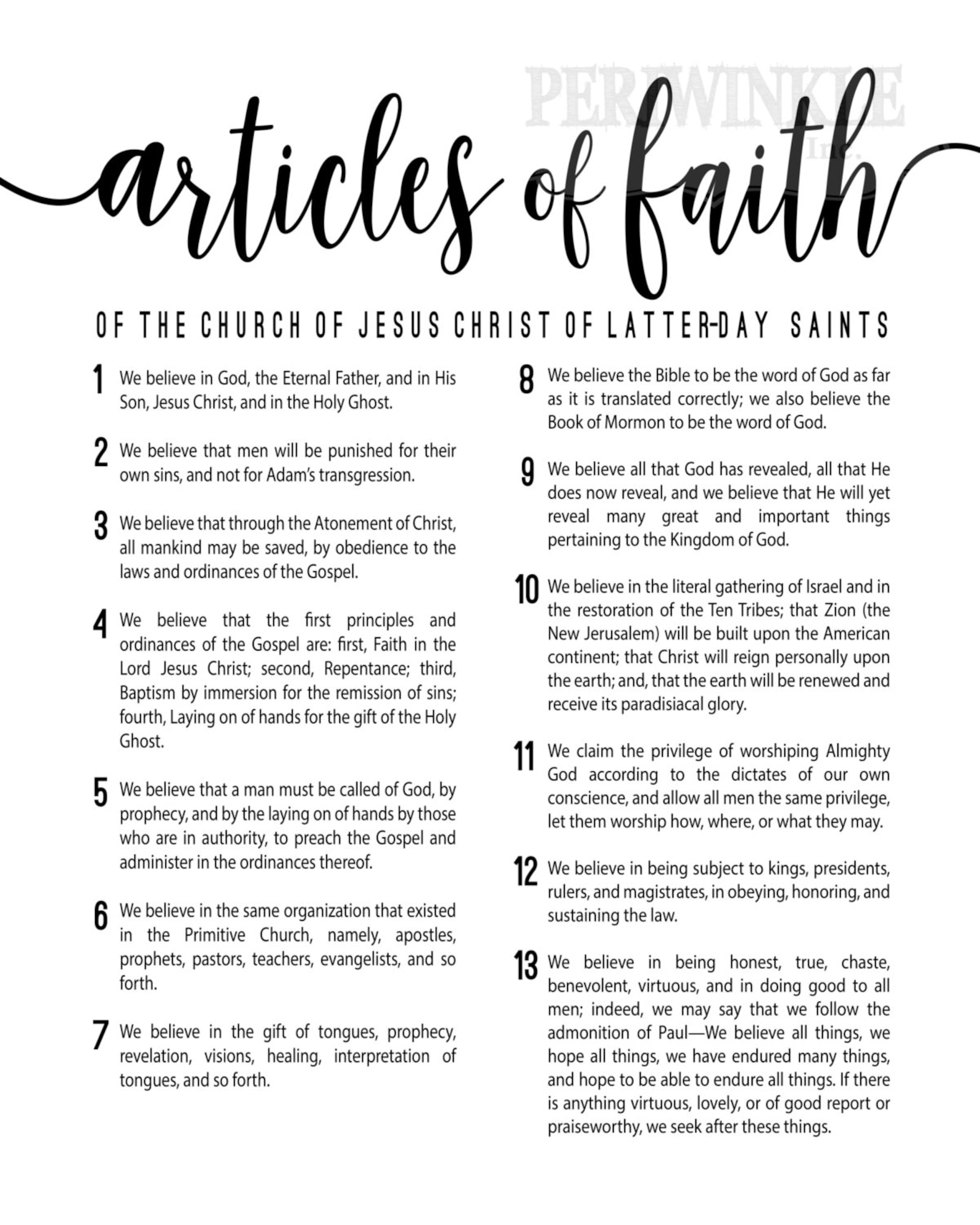 article of faith research