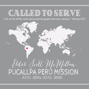 LDS Missionary-world Map Printable-called to Serve-lds-mormon-mission ...