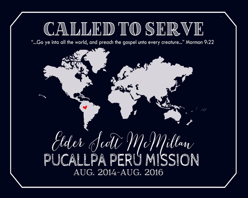 lds missionary world map printable called to etsy