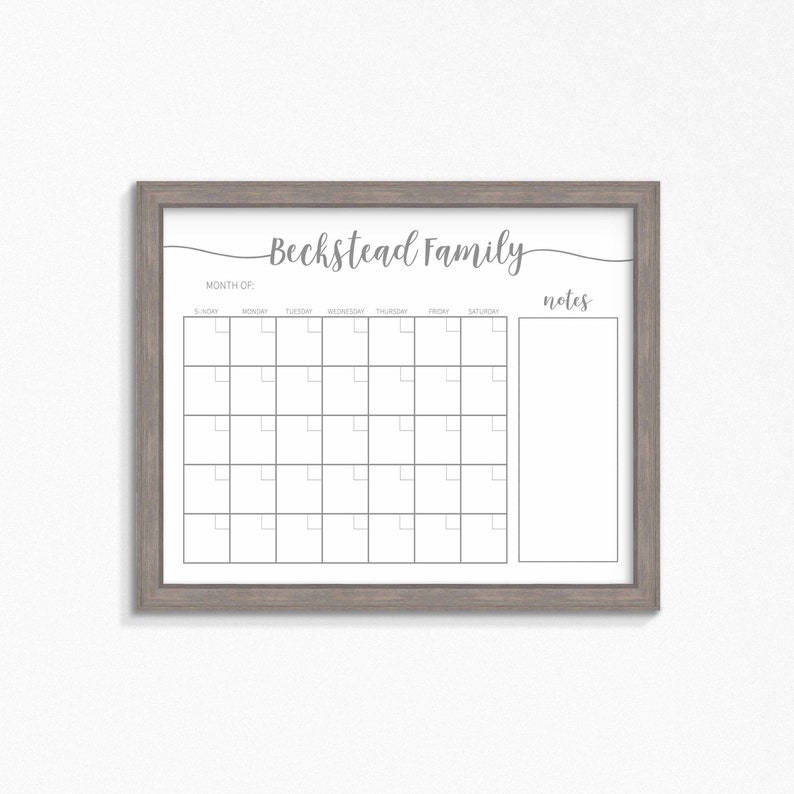 Dry Erase Calendar Printable-chalkboard Dry Erase-cutomizable - Etsy