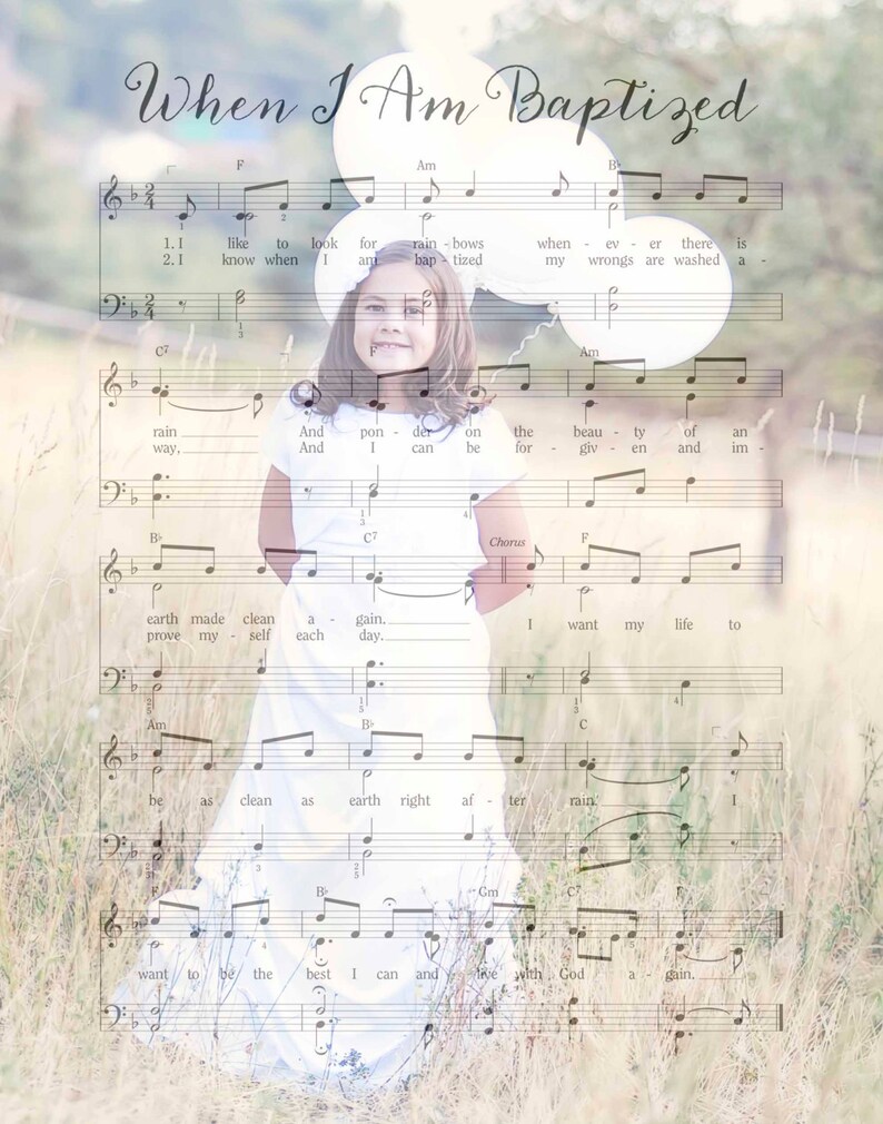 LDS BaptismBaptism PrintablePhoto Baptism with Music Etsy