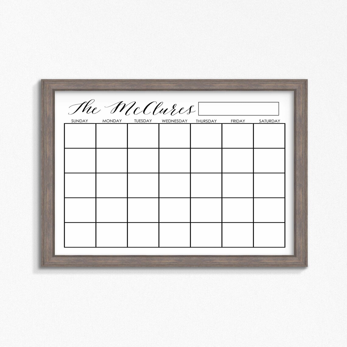 Dry Erase Calendar Printable-customizable Multiple Sizes - Etsy