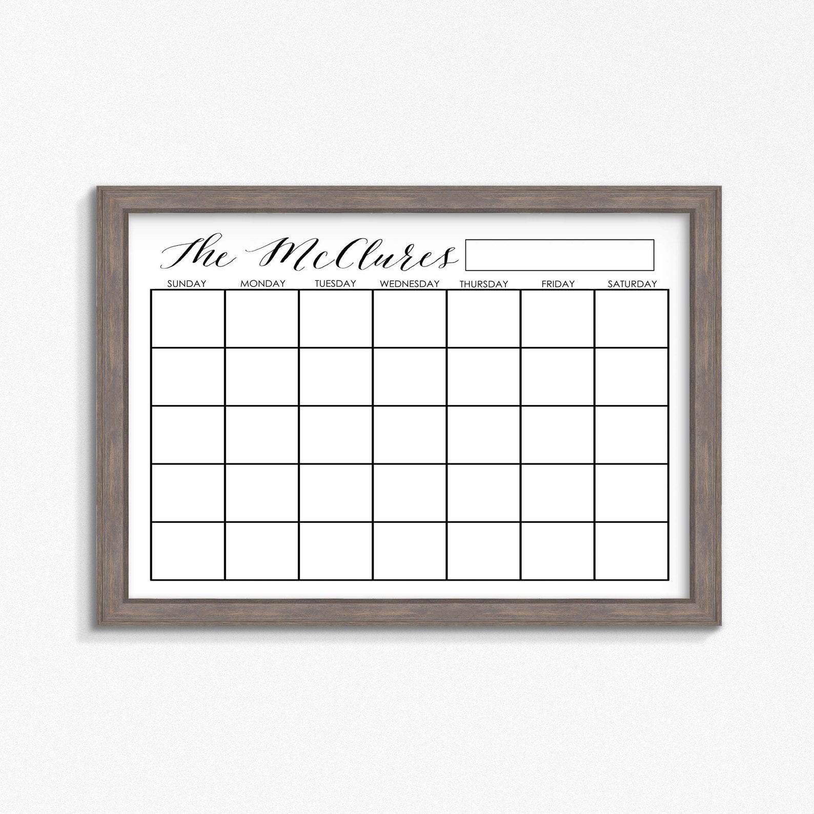Dry Erase Calendar Printablecustomizable Multiple Sizes Etsy Dry Erase Calendar Printablecustomizable Multiple Sizes Etsy