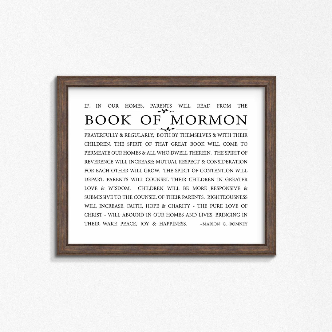 Lds-book of Mormon-printable Quote-digital Files-scripture Poster ...