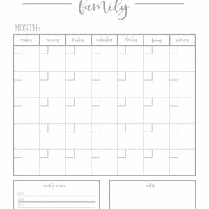 Dry Erase Calendar Printable-family Calendar-command - Etsy