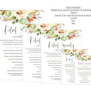 Relief Society Declaration Poster Print, Floral Design (Digital Download)