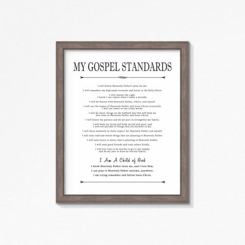 Lds-gospel Standards-multiple Size Choice Printable-black - Etsy