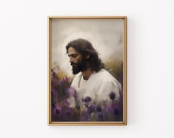 Grace-Jesus Christ Art-Digital Download-Savior-Jesus Wall Art-Christian Art-Printable-Jesus Portrait