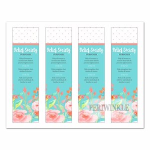 Relief Society Bookmark Printables-diy-instant Download-relief Society Declaration - Etsy