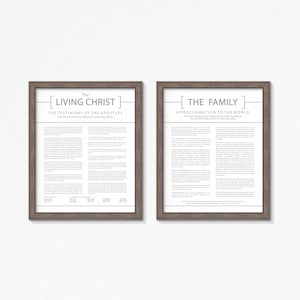 LDS The Living Christ and Family Proclamation Printable-Clean Modern Style-Choose your Sizes-Digital Files-Grey Text-Mormon