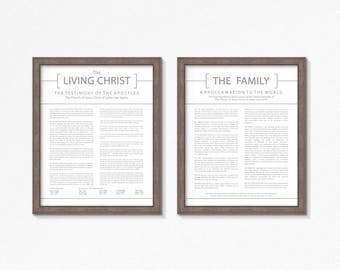 LDS The Living Christ and Family Proclamation Printable-Clean Modern Style-Choose your Sizes-Digital Files-Grey Text-Mormon