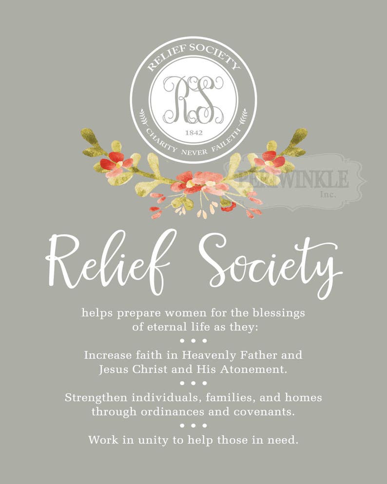 LDS Relief Society Printable Set-Relief Society | Etsy