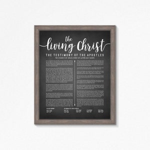 The Living Christ-Printable-Chalkboard Style-LDS-Multiple Sizes Available-LDS poster printables-Mormon-Scripture insert