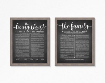 LDS The Living Christ and Family Proclamation Printable-Chalkboard Style-Choose your Sizes-Digital Files-LDS