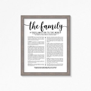 LDS Family Proclamation-Printable-Multiple Size Included-Instant Downloads-Black Text-Digital Files-LDS Art-LDS poster printables-Mormon