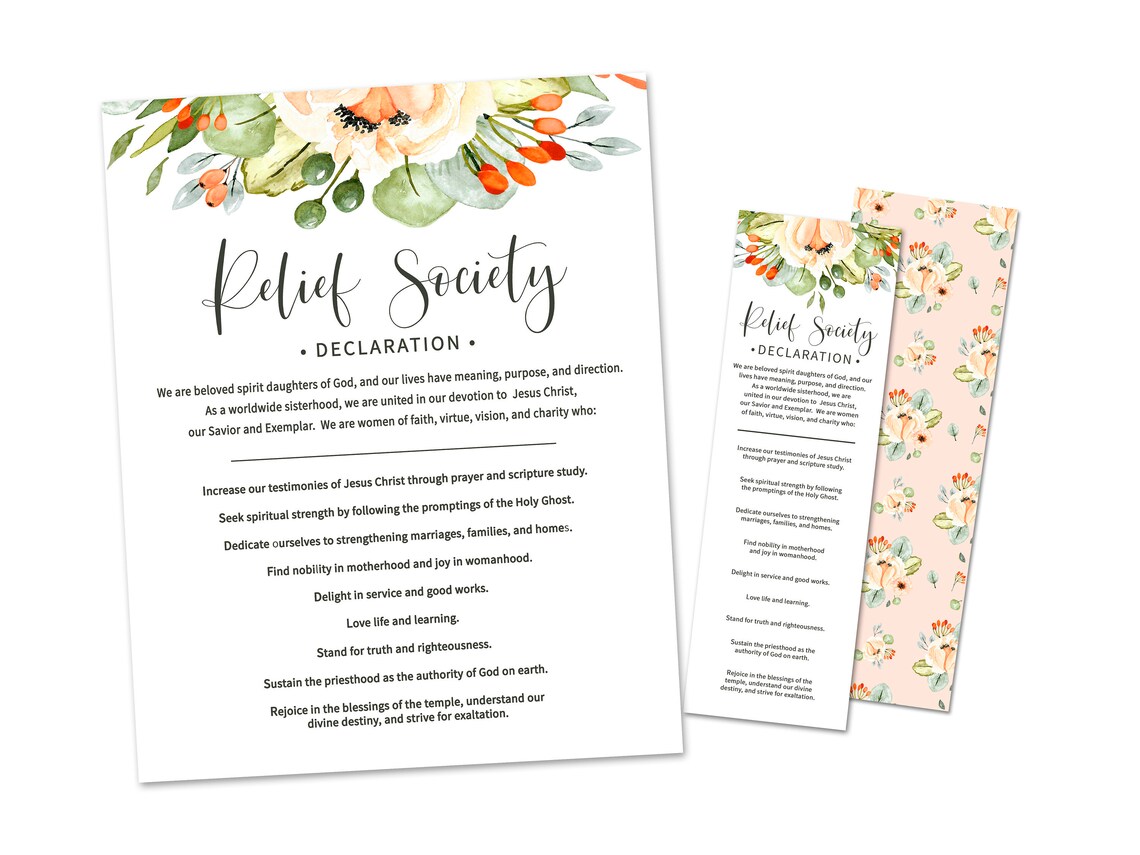 Relief Society Printable Set-relief Society - Etsy