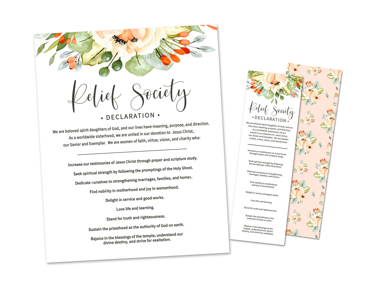 Relief Society Printable Set-relief Society Declaration-posters and ...