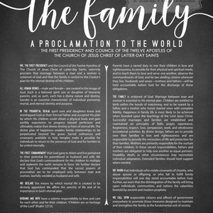 LDS Family Proclamation-printable-multiple Size Choices Available-black ...