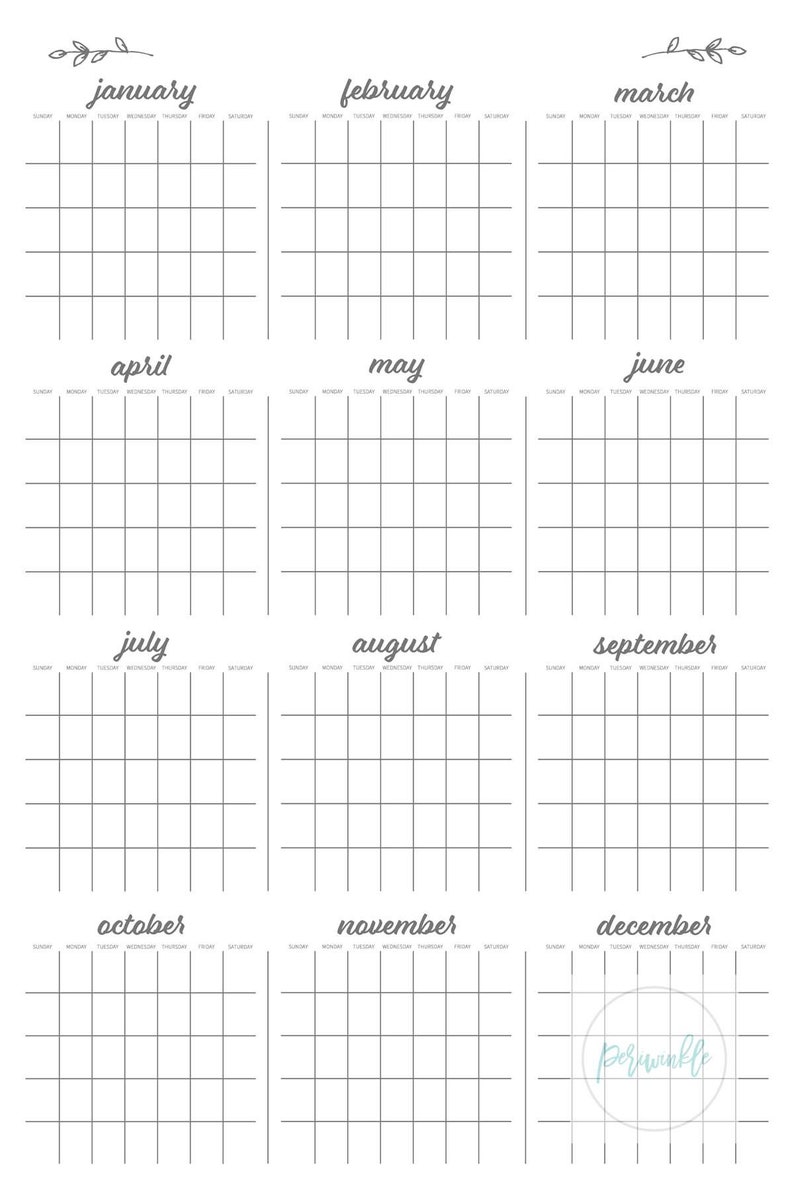 Perpetual/yearly-dry Erase Calendar Printable-family - Etsy