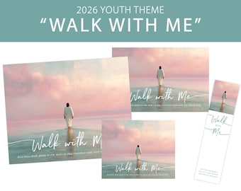 Lámina decorativa imprimible para jóvenes SUD 2026: "Camina conmigo" (Descarga instantánea)