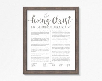 The Living Christ-Printable-Grey Text-LDS-Multiple Sizes Included-Instant Downloads-LDS poster printables-Digital files-LDS