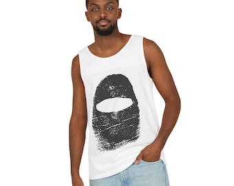 Balaclava tanktop met vingerafdrukken | Tanktop met skimaskerprint