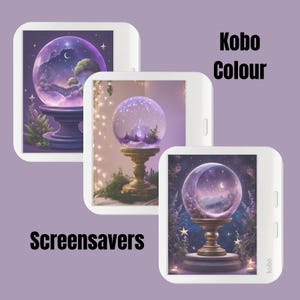 Kobo Majestic Globes Screensaver Set of (3) | Digital Download | Kobo Clara Colour & Kobo Libra Colour Lockscreen | Comes with Instructions