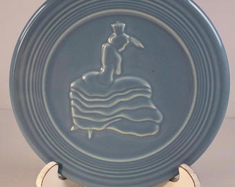 Homer Laughlin Original Fiesta 6” Trivet Periwinkle Blue featuring Iconic Flamingo Dancer
