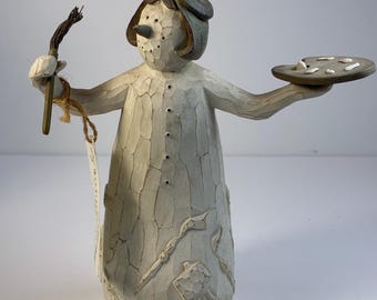 Christmas Flurryville Collection by Living Quarter “Aunt Arctica, The Artist” Snowman Figurine