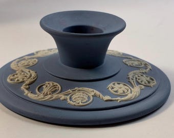 Wedgwood Jasperware Taper Candle Holder #65 Unhlazed Stoneware Made in England