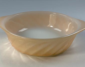 Vintage Anchor Hocking Fire-king Peach Lusterware Swirl Pattern Bowl