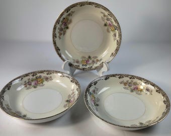 3 Vintage Small Handpainted Bowls Made in Japan 3 1/2" Diameter