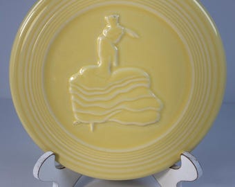 Homer Laughlin Original Fiesta Trivet Sunflower Yellow 6” featuring iconic Flamenco Dancer Silhouette