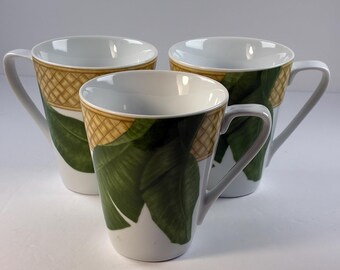 222 Fifth “Rain Forest” pattern 3 Coffee Mugs