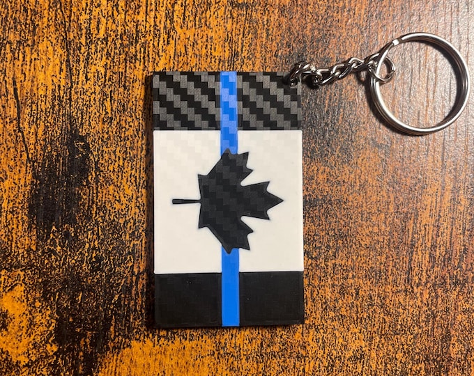 Featured listing image: Thin blue line Canadian flag keychain