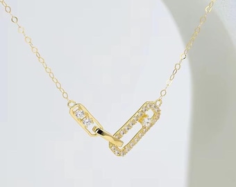 Collar con colgante entrelazado de alta gama, lujoso y de primera calidad, elegante y exquisito. Regalo para mujer, regalo para esposa, collar sencillo.