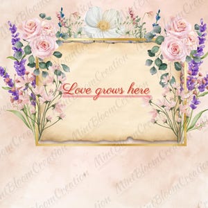 Love Grows Here – Romantic Digital Postcard for Valentine’s Day