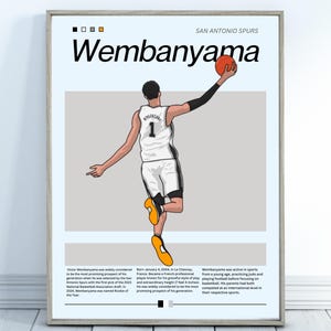 Victor Wembanyama Sports Poster - San Antonio Spurs Wall Art - Vintage Basketball Poster - Aesthetic Sports Decor - High Quality Sport Art