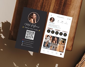 Szablon wizytówki na Instagramie z kodem QR Canva Wizytówka na Instagramie