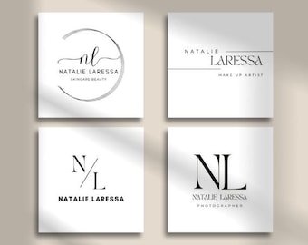Plantilla de diseño de logotipo blanco editable Canva Diseño de logotipo de marca para empresas Diseño de logotipo profesional Personalizado para logotipos de pequeñas empresas
