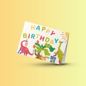 d'anniversaire à imprimer | d'anniversaire sur le thème des dinosaures | téléchargement numérique de carte d'anniversaire | carte d'anniversaire pour enfants | Carte imprimable DIY |