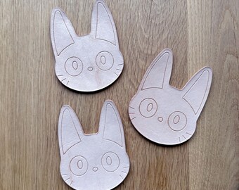 Studio Ghibli Kiki's Delivery Jiji subtle leather coasters