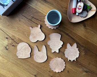 Studio Ghibli subtle leather coasters full set (7)