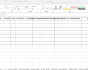Tax Preparer Template, Editable Excel Forms, Tax Organizer, Client Tracker, Tax Filing Checklist, Self-Employed Tax Template