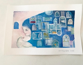 Impresión giclée - Ventanas en su vida